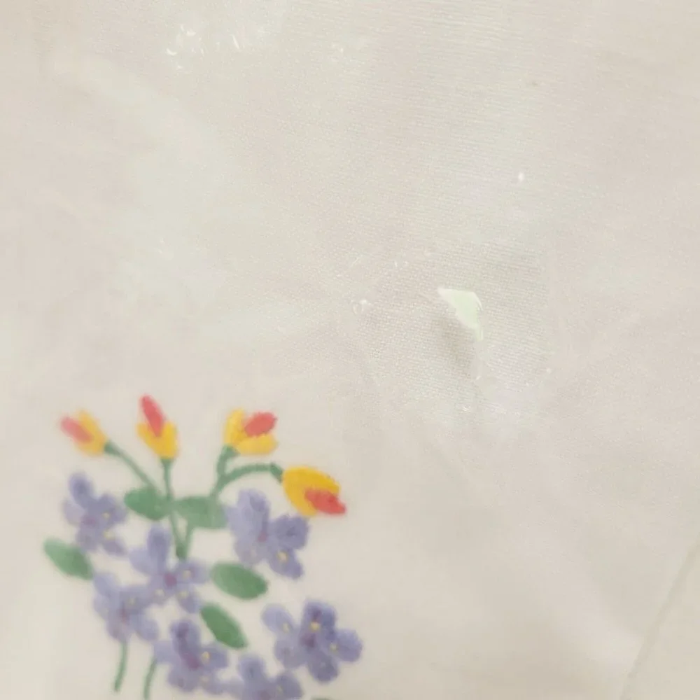 NIP Cotton Hand Made Embroidered Guest Towel Purple Yellow Floral Flowers